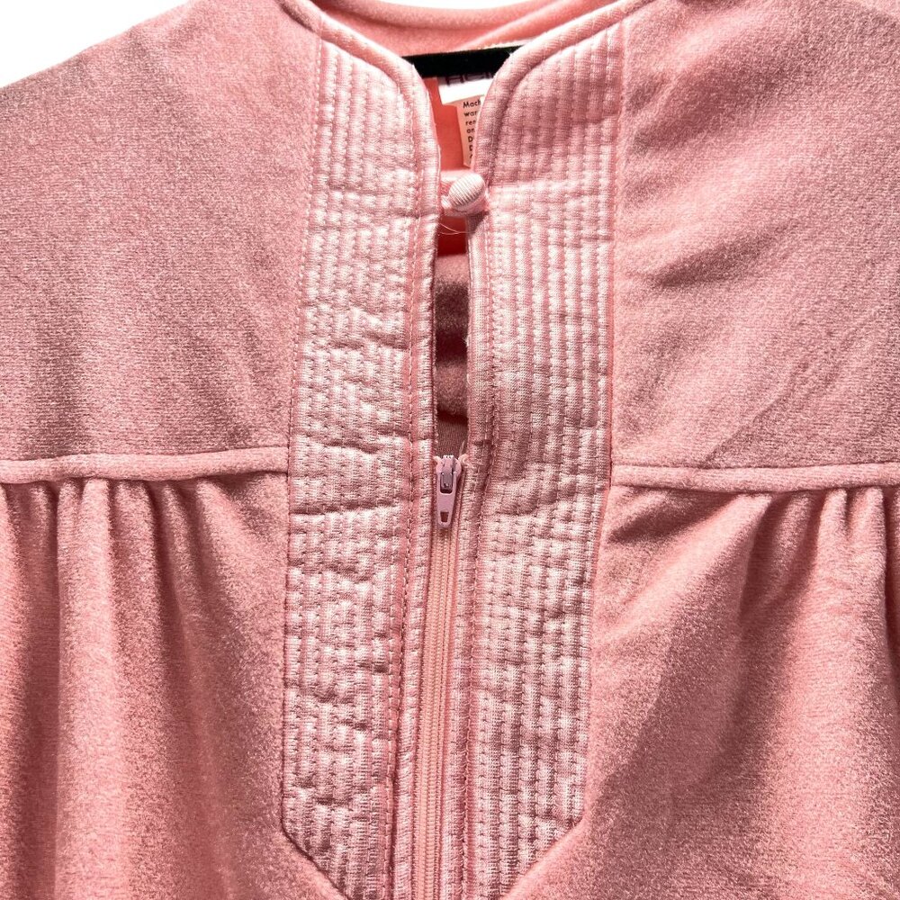 Vtg Heiress NWT Pink Bath Robe Small Quilted Trim USA Union Made Belt - Picture 6 of 15